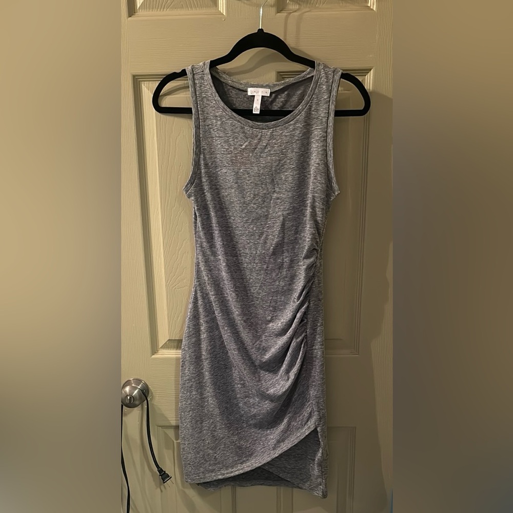 Gray Sleeveless Ruched Dress